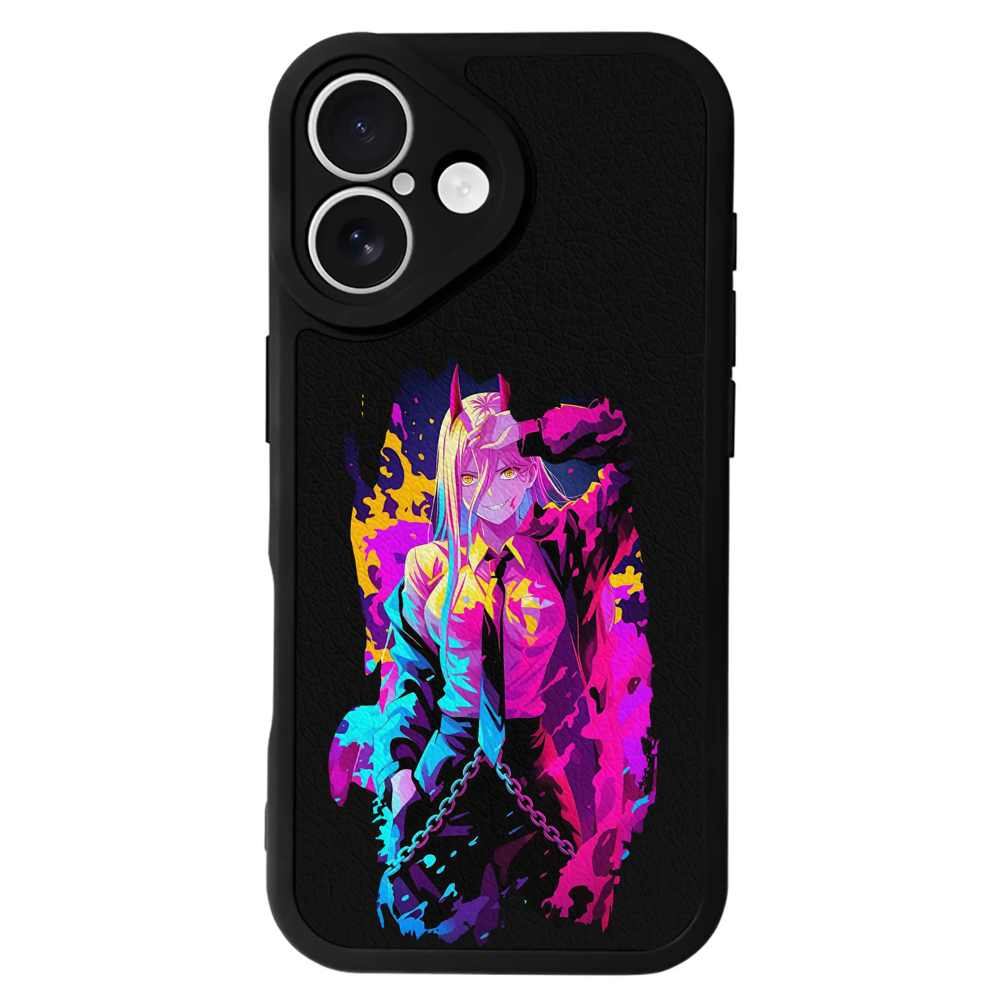 チェンソーマン グッズ,パワー - IPhone 16シリーズ対応 ・ シリコンスマホケース ・ レザー調 ・ 高精度フィット ・ 耐衝撃 ・ ワイヤレス充電対応 ・ 精密カット